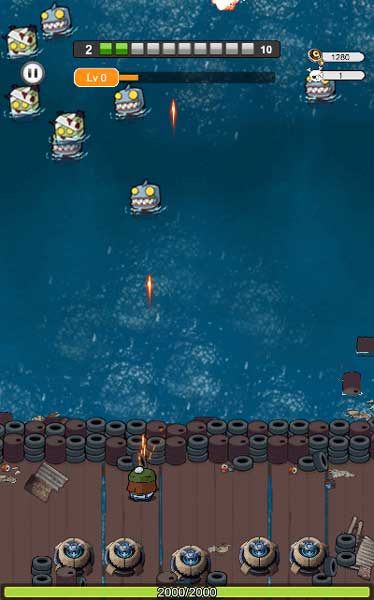 Bắn hạ các đợt tấn công của lũ Zombie thủy quái