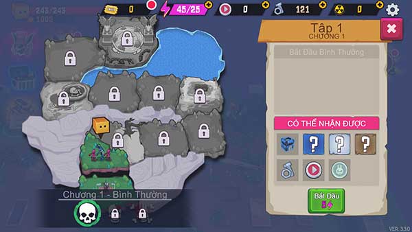 Các cấp độ chơi trong game