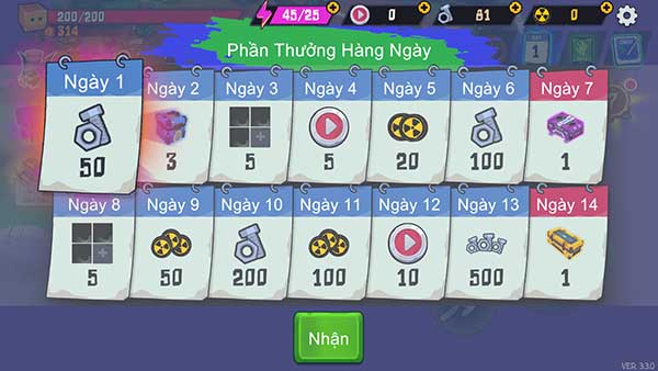 Phần thưởng đăng nhập