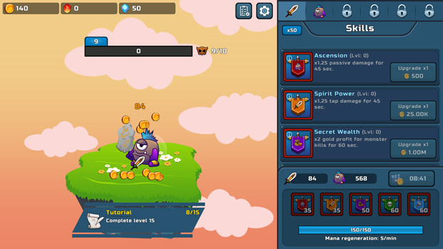 Nâng cấp các chỉ số cho nhân vật.