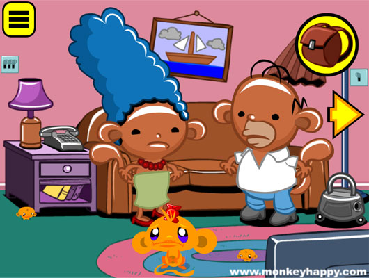 Chơi game Chú khỉ buồn: Khỉ nhà Simpson - GameVui.vn