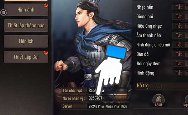 Mã số nhân vật