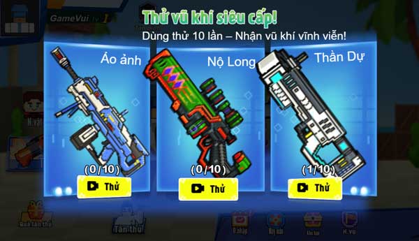 Xem QC để dùng thử vũ khi siêu cấp