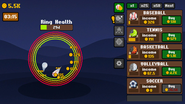 Nâng cấp bóng của bạn để kiếm được nhiều tài nguyên hơn.