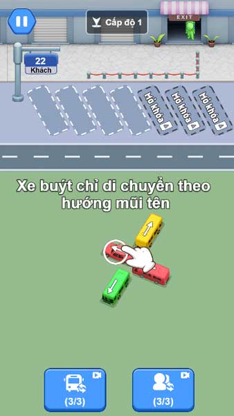 Bấm để di chuyển xe bus theo hướng mũi tên