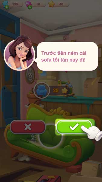 Dùng số ngôi sao có được để nâng cấp, cải tạo trang trí ngôi nhà