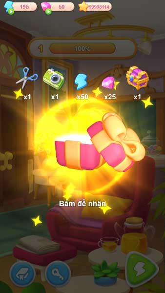 Hoàn thành cấp độ và nhận thưởng