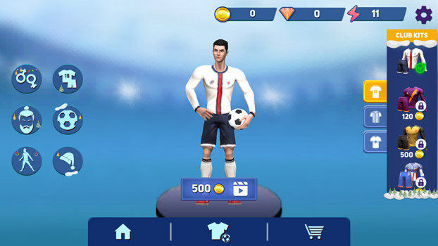 Sưu tầm trang phục cho cầu thủ.