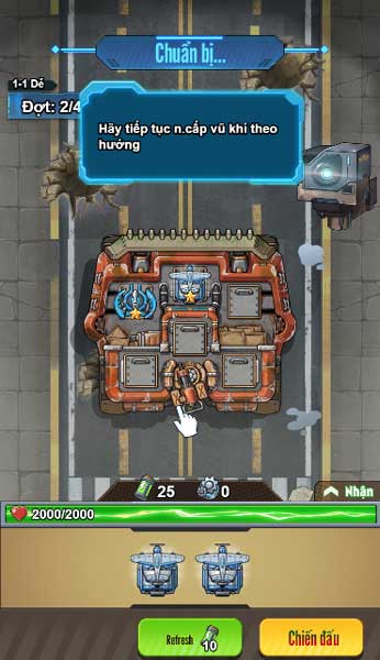 Nhận thưởng và tiếp tục nâng cấp vũ khí