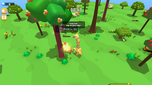 Tham gia chiến đấu với các chú hươu cao cổ khác.