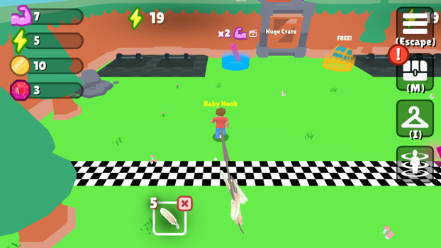 Kéo các đồ vật về đích để kiếm tài nguyên.