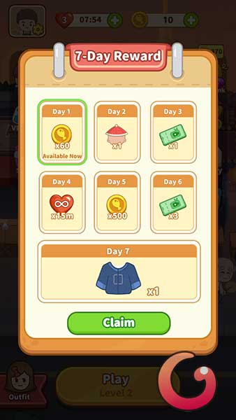 Phần thưởng đăng nhập