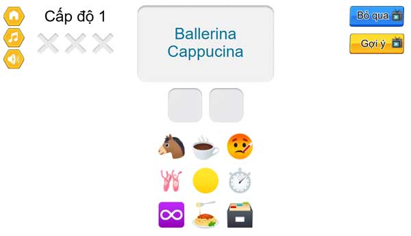 Chọn những ảnh Emoji chính xác để hoàn thành câu đố
