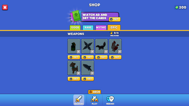 Khám phá danh sách vũ khí đa dạng.