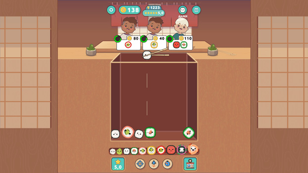 Hợp nhất các sushi giống nhau.