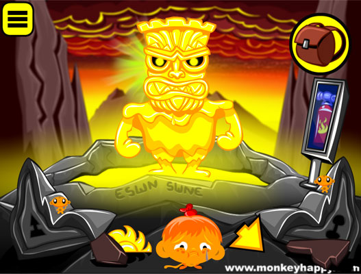 Chơi game Chú khỉ buồn: Bức tượng vàng - GameVui.vn