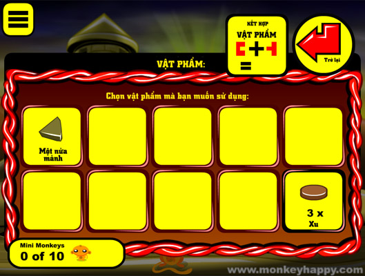 Ghép hoặc sử dụng hợp lý các vật phẩm.