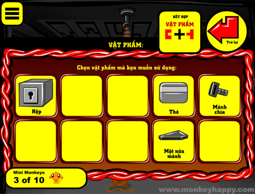 Ghép hoặc sử dung các vật phẩm hợp lý.