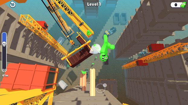 Nhân vật khi rơi sẽ gặp nhiều chướng ngại vật,