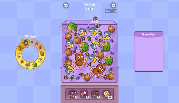 Trò chơi sẽ kết thúc khi không còn chỗ trống phù hợp