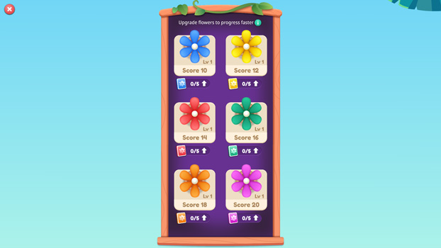 Nâng cấp các bông hoa để ghi nhiều điểm hơn.