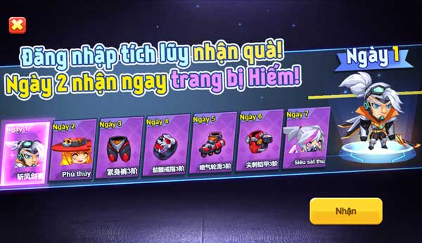 Đăng nhập Game và nhận phần thưởng hấp dẫn