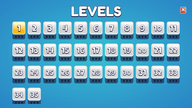 Có tất cả 35 màn chơi cho bạn khám phá.