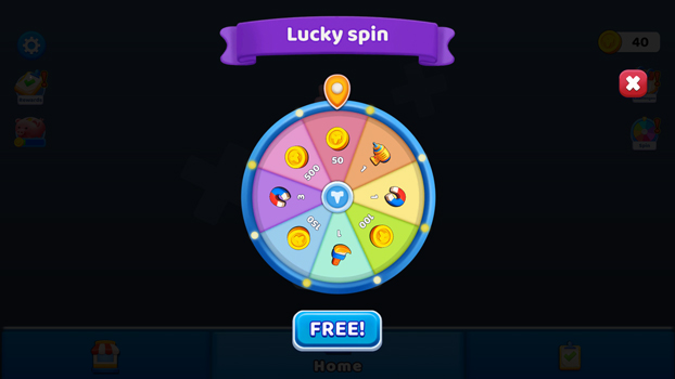 Vòng quay thưởng mỗi ngày.