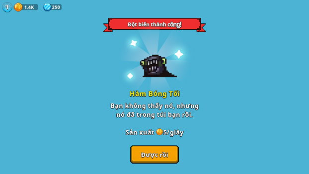 Hợp nhất 2 quái vật với nhau để mở khoá hình dạng đột biến mới.