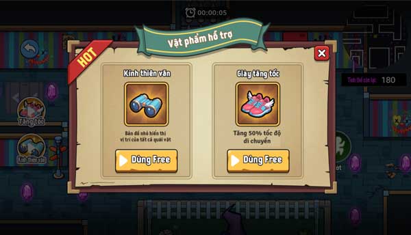 Xem video QC để nhận vật phẩm hỗ trợ