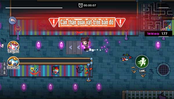 Di chuyển trên bản đồ thu thập tất cả thạch anh tím