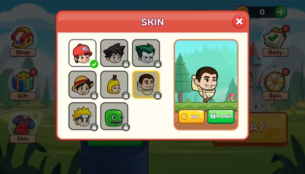 Rất nhiều mẫu Skin nhân vật