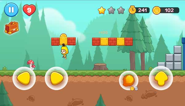 Nhảy húc các ô gạch để nhận thêm xu vàng, điểm