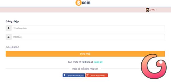 Đăng nhập tài khoản Scoin