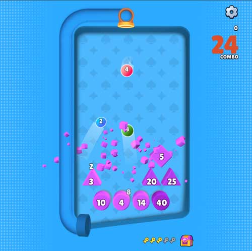 Quả bóng sẽ nảy và phá hủy các quả bóng số khác