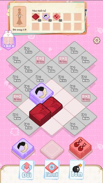 Đặt các ô thẻ giống nhau lại gần