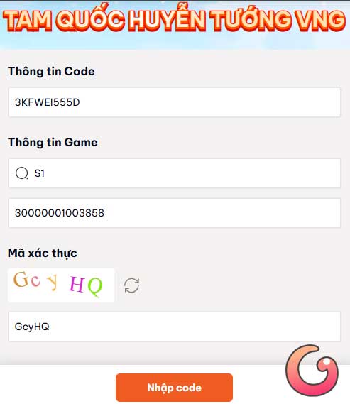 Nhập code