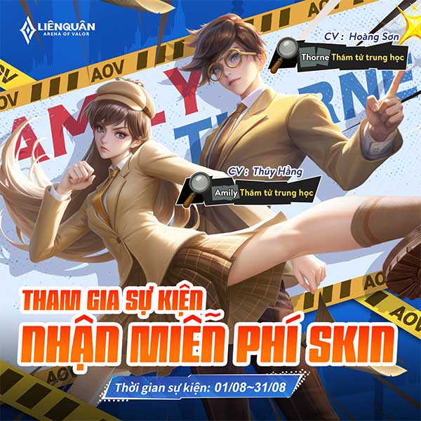 Các skin sẽ xuất hiện trong sự kiện Liên Quân x Conan