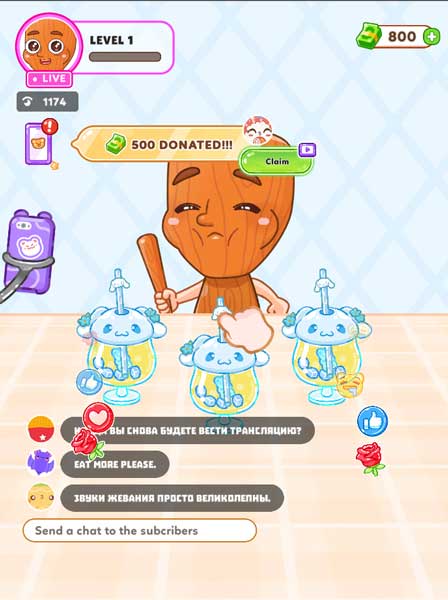 Lần lượt mukbang các đồ ăn trong khi livestream