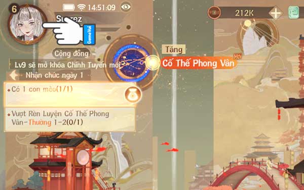 Chạm vào ảnh đại diện