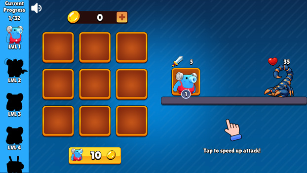 Điều chiến binh tiêu diệt quái vật để thu thập tài nguyên.