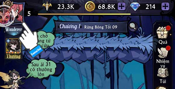 Chạm vào ảnh đại diện