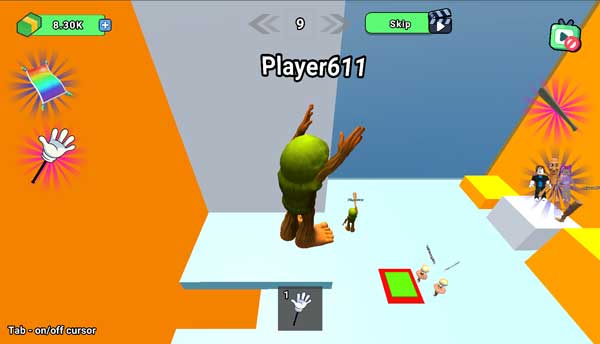 Điều khiển các nhân vật di chuyển lên tầng tháp Parkour cao nhất có thể