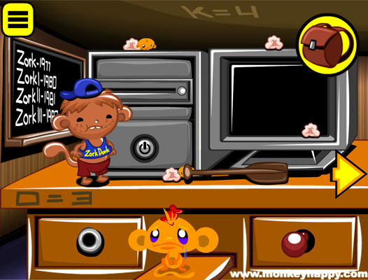 Chơi game Chú khỉ buồn: Bật máy tính - GameVui.vn