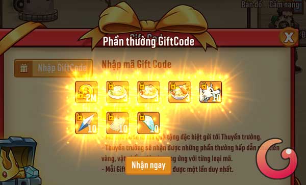 Phần thưởng đổi code
