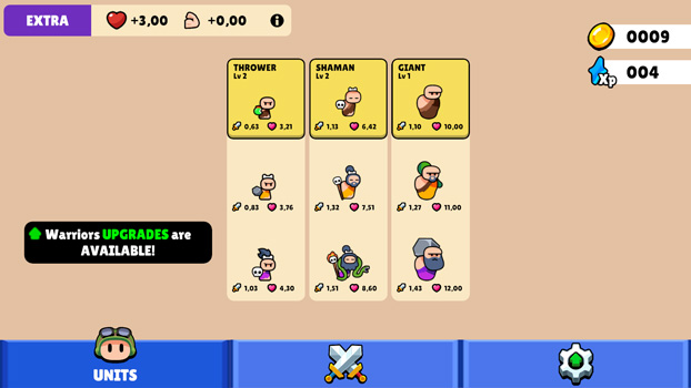 Nâng cấp các chiến binh của bạn.