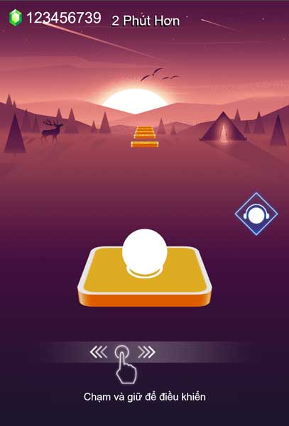 Cách điều khiển di chuyển quả bóng âm nhạc