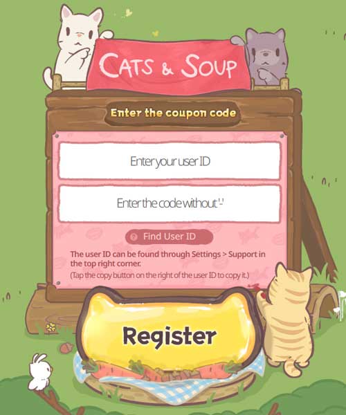 Cách nhập mã game Cats Soup