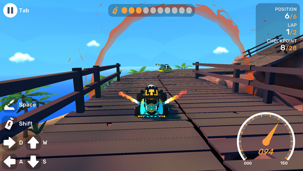 Sử dụng kỹ năng lái xe siêu hàng để vượt qua các đối thủ.