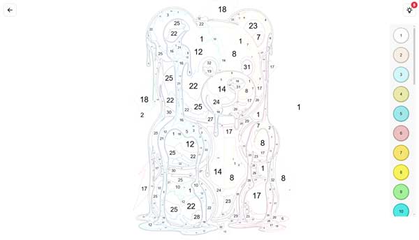 Chọn các ô số và bắt đầu công việc tô màu